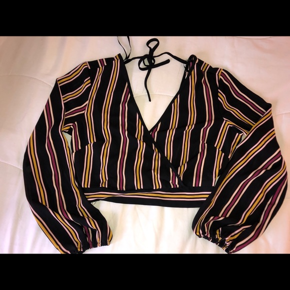 Stripped cropped blouse - Picture 1 of 3